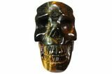 Polished Tiger's Eye Skull - Crystal Skull #111812-1